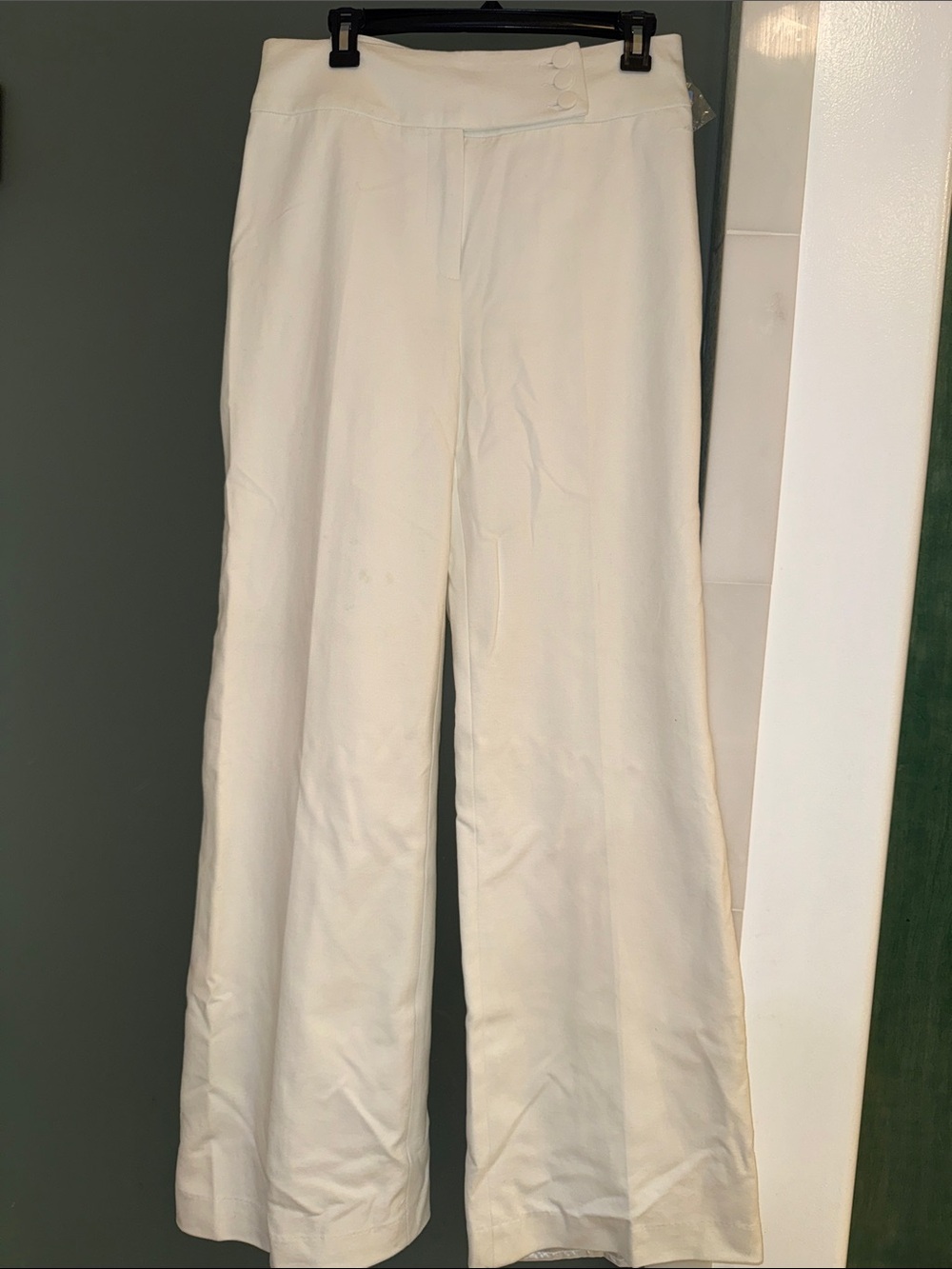 High-Waist White Wide-Leg Pants for Women
